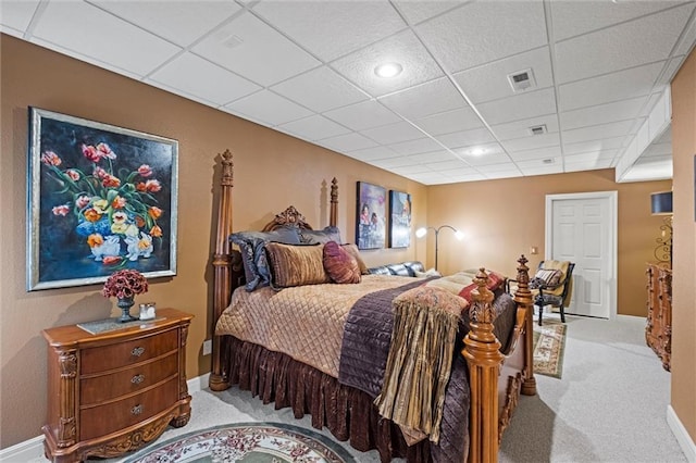 14971 Fairmount Rd, Basehor, KS 66007 - carpeted bedroom with baseboards and a drop ceiling