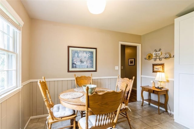 9613 Dearborn St, Overland Park, KS 66207 - dining room featuring wainscoting and light tile patterned floors