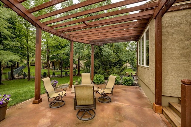 5204 W 166th St, Overland Park, KS 66085 - view of patio / terrace featuring a pergola