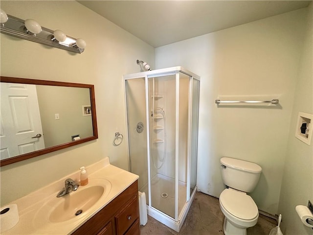 17795 K Hwy, Saint Joseph, MO 64505 - bathroom with a shower stall, vanity, and toilet