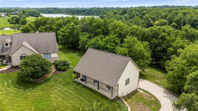 15405 161st St, Bonner Springs, KS 66012 - aerial view of property and surrounding area featuring a large body of water