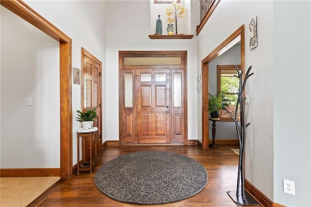 15405 161st St, Bonner Springs, KS 66012 - foyer entrance featuring dark wood-style floors