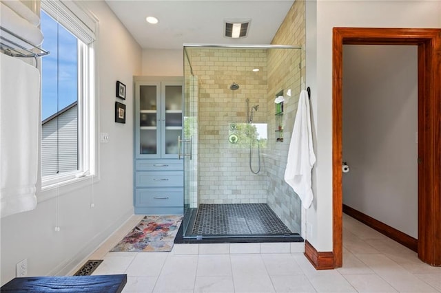 15405 161st St, Bonner Springs, KS 66012 - bathroom with a shower stall and tile patterned flooring
