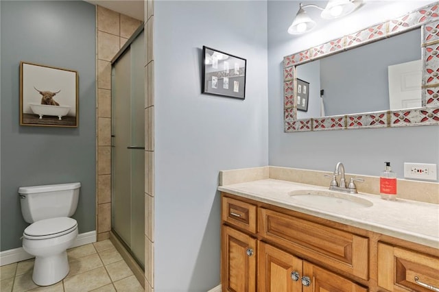 15405 161st St, Bonner Springs, KS 66012 - bathroom featuring vanity, tile patterned flooring, and a tile shower