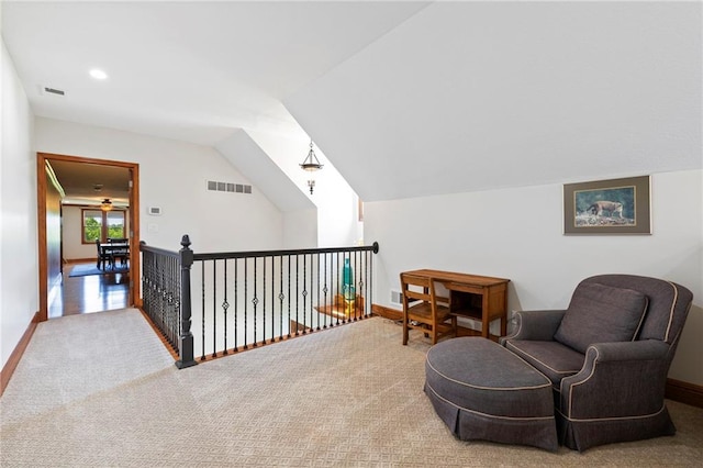 15405 161st St, Bonner Springs, KS 66012 - sitting room featuring vaulted ceiling and carpet flooring