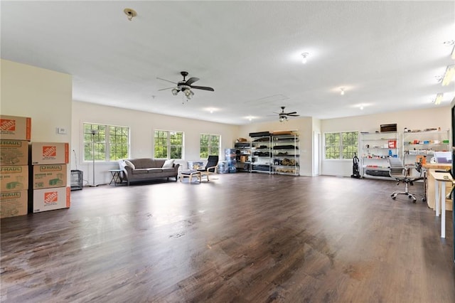 15405 161st St, Bonner Springs, KS 66012 - misc room with healthy amount of natural light, a ceiling fan, and wood finished floors