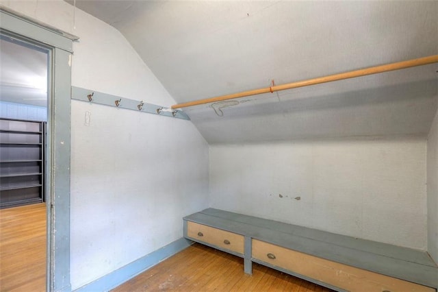 12 W 57th Ter, Kansas City, MO 64113 - spacious closet with lofted ceiling and wood finished floors