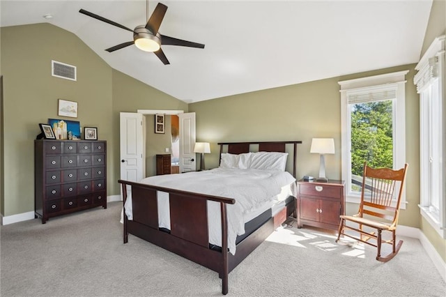 22404 S Roosevelt St, Spring Hill, KS 66083 - bedroom with carpet floors, baseboards, a ceiling fan, and high vaulted ceiling