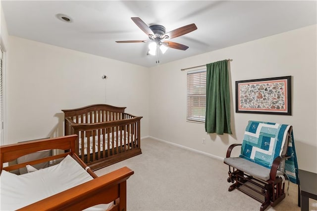7616 W 59th Ter Unit 37, Overland Park, KS 66202 - bedroom with carpet floors, baseboards, and ceiling fan