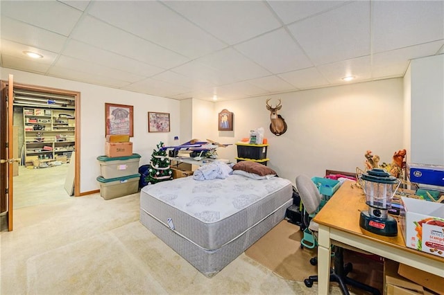 2721 SW Herefordshire Rd, Topeka, KS 66614 - bedroom featuring a paneled ceiling, carpet flooring, and recessed lighting