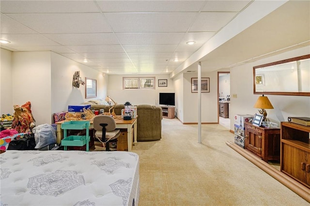 2721 SW Herefordshire Rd, Topeka, KS 66614 - bedroom with a drop ceiling and carpet floors