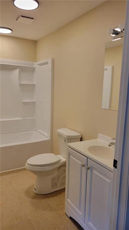 208 W Marshall St, Mayview, MO 64071 - full bathroom with vanity, tile patterned floors, toilet, and bathtub / shower combination