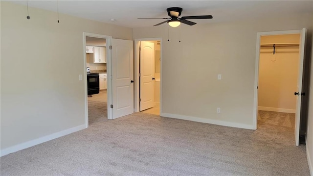 208 W Marshall St, Mayview, MO 64071 - unfurnished bedroom with a walk in closet, light colored carpet, and baseboards