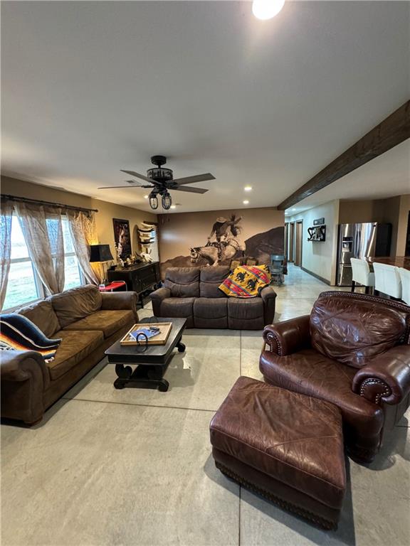 25332 E 250th Ave, Ridgeway, MO 64481 - living room with ceiling fan