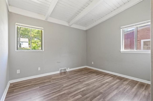16 W 89th Ter, Kansas City, MO 64114 - unfurnished room featuring wood finished floors, baseboards, and wood ceiling