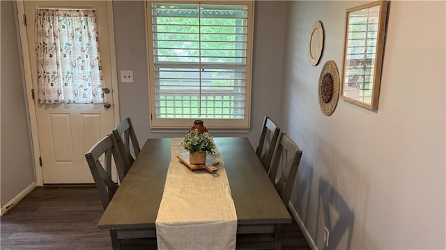 12909 E 40th St S, Independence, MO 64055 - dining room with plenty of natural light, dark wood-style flooring, and baseboards