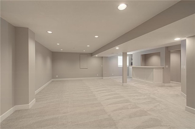 13125 Sherwood St, Leawood, KS 66209 - below grade area with light carpet and recessed lighting