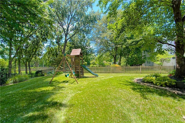 13125 Sherwood St, Leawood, KS 66209 - fenced backyard with a playground