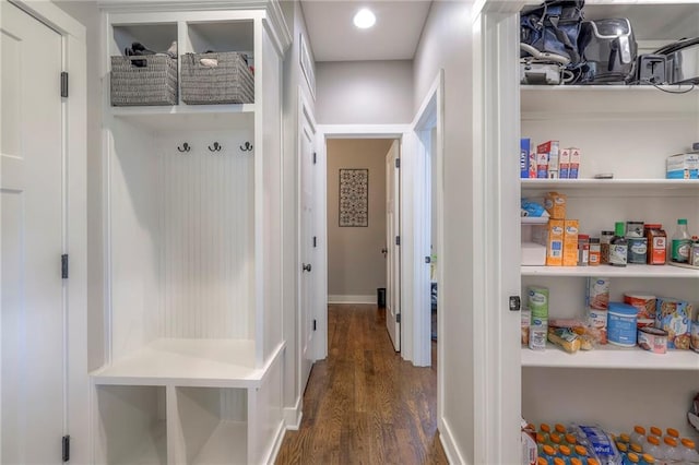 17304 S Schweiger Dr, Olathe, KS 66062 - mudroom with wood finished floors and recessed lighting