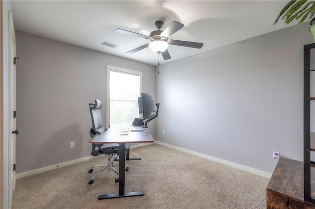 17304 S Schweiger Dr, Olathe, KS 66062 - unfurnished office featuring ceiling fan, carpet, and baseboards