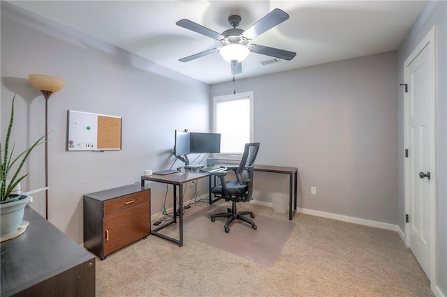 17304 S Schweiger Dr, Olathe, KS 66062 - office space with a ceiling fan, light carpet, and baseboards