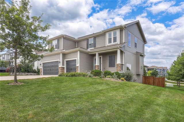 17304 S Schweiger Dr, Olathe, KS 66062 - view of front facade featuring a garage, driveway, and stone siding