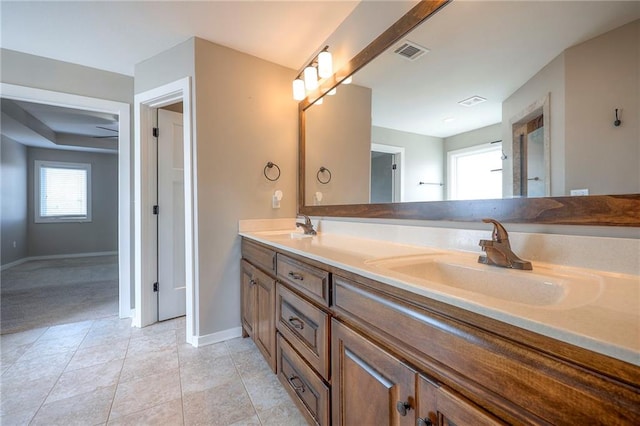 17304 S Schweiger Dr, Olathe, KS 66062 - full bathroom with double vanity and tile patterned flooring