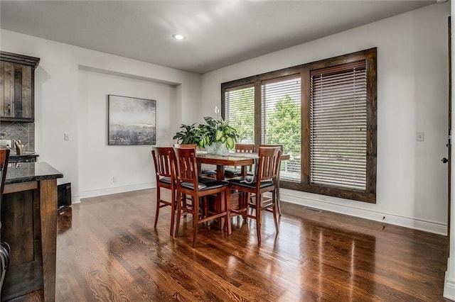 17224 Haskins St, Overland Park, KS 66062 - dining area featuring dark wood-type flooring and recessed lighting