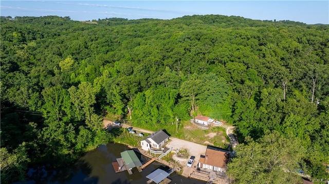 1145 Camp Branch Rd, Sunrise Beach, MO 65079 - aerial overview of property's location featuring a heavily wooded area