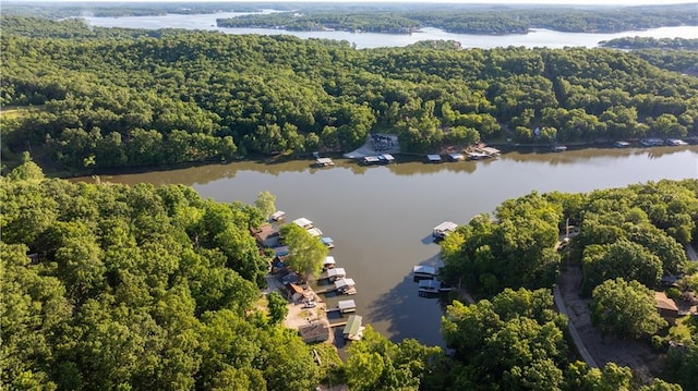 1145 Camp Branch Rd, Sunrise Beach, MO 65079 - aerial view of property's location featuring a large body of water and a heavily wooded area