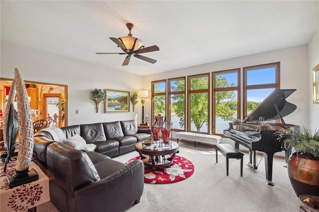 15471 Cedar Ln, Basehor, KS 66007 - living area with carpet and ceiling fan