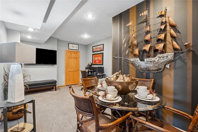 15471 Cedar Ln, Basehor, KS 66007 - dining space featuring carpet floors and recessed lighting