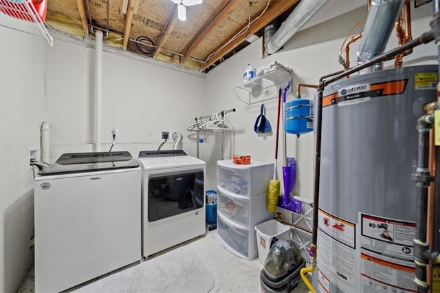 3620 S Northern Blvd, Independence, MO 64052 - laundry room with gas water heater and washer and clothes dryer