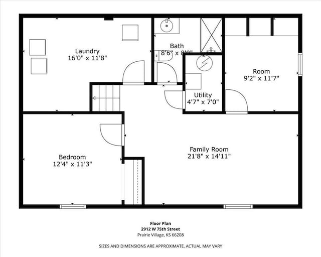 2912 W 75th St, Prairie Village, KS 66208 - view of property floor plan