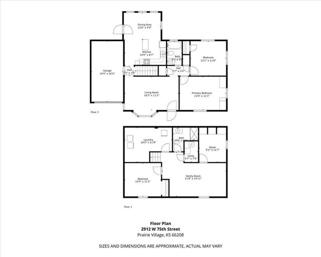 2912 W 75th St, Prairie Village, KS 66208 - view of floor plan / room layout