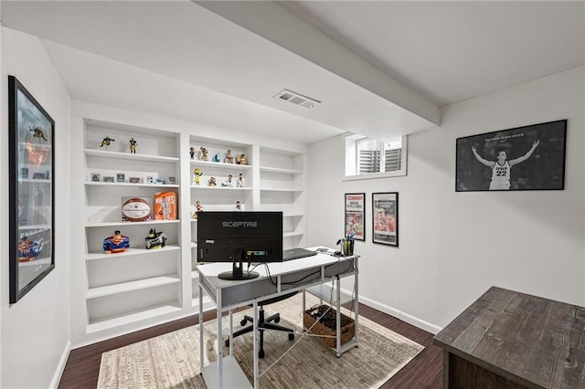 2912 W 75th St, Prairie Village, KS 66208 - office space with dark wood finished floors and built in shelves