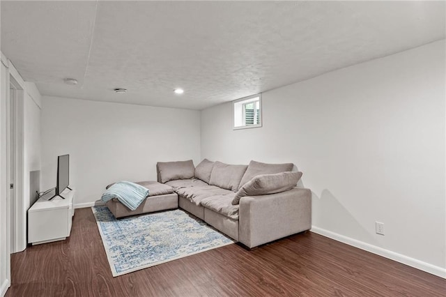 2912 W 75th St, Prairie Village, KS 66208 - living room featuring baseboards and wood finished floors