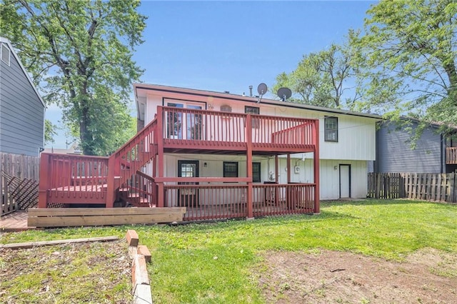 838 E 125th Ter, Olathe, KS 66061 - back of house featuring a deck and stairs