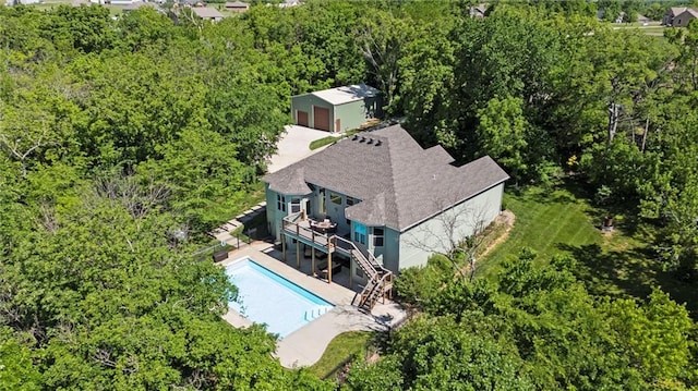 17105 Bo Cir, Tonganoxie, KS 66086 - aerial view of property and surrounding area with a pool