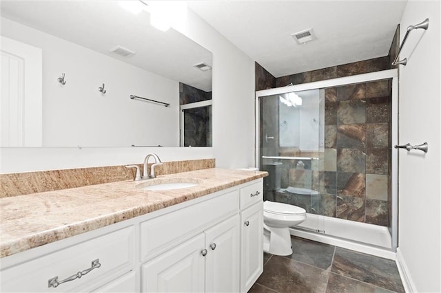 17105 Bo Cir, Tonganoxie, KS 66086 - full bath with vanity, toilet, a stall shower, and stone finish flooring