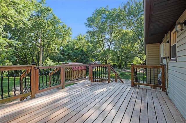 16807 E 3rd Ter N, Independence, MO 64056 - wooden terrace with view of wooded area