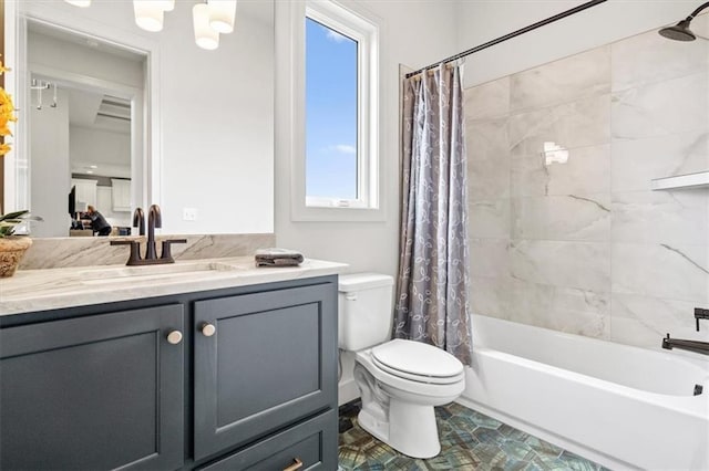 8013 Payne St, Shawnee, KS 66220 - bathroom featuring toilet, vanity, and shower / bath combo
