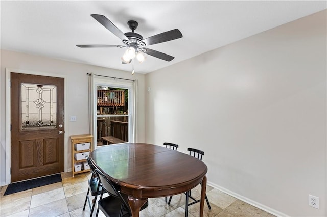 14401 Craig Ave, Grandview, MO 64030 - dining space with baseboards and ceiling fan