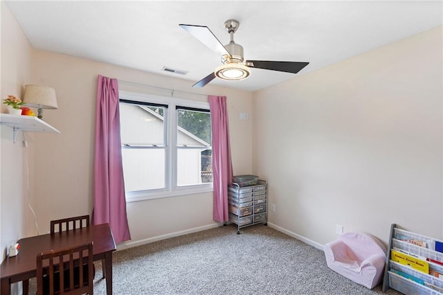14401 Craig Ave, Grandview, MO 64030 - bedroom with carpet floors, baseboards, and ceiling fan