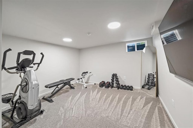 811 W 86th Ter, Kansas City, MO 64114 - workout room with carpet flooring and recessed lighting