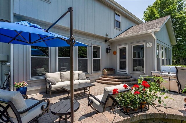 14169 W 115th Ter, Olathe, KS 66062 - view of patio with an outdoor living space