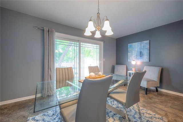 6520 W 51st St, Mission, KS 66202 - dining area featuring a chandelier and baseboards