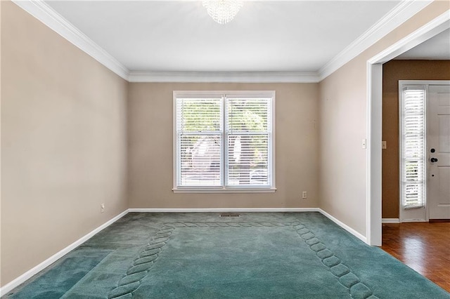 11207 W 109th St, Overland Park, KS 66210 - spare room featuring carpet, ornamental molding, and baseboards