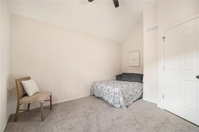 1345 NE Foxwood Dr, Lees Summit, MO 64086 - bedroom featuring carpet, lofted ceiling, baseboards, and ceiling fan
