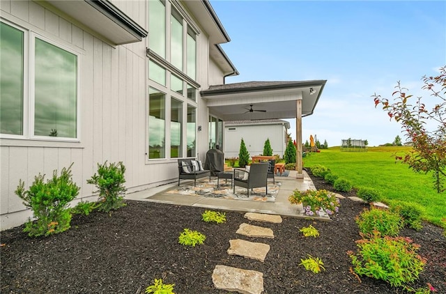 1120 Hillswick Ln, Raymore, MO 64083 - view of patio / terrace with ceiling fan